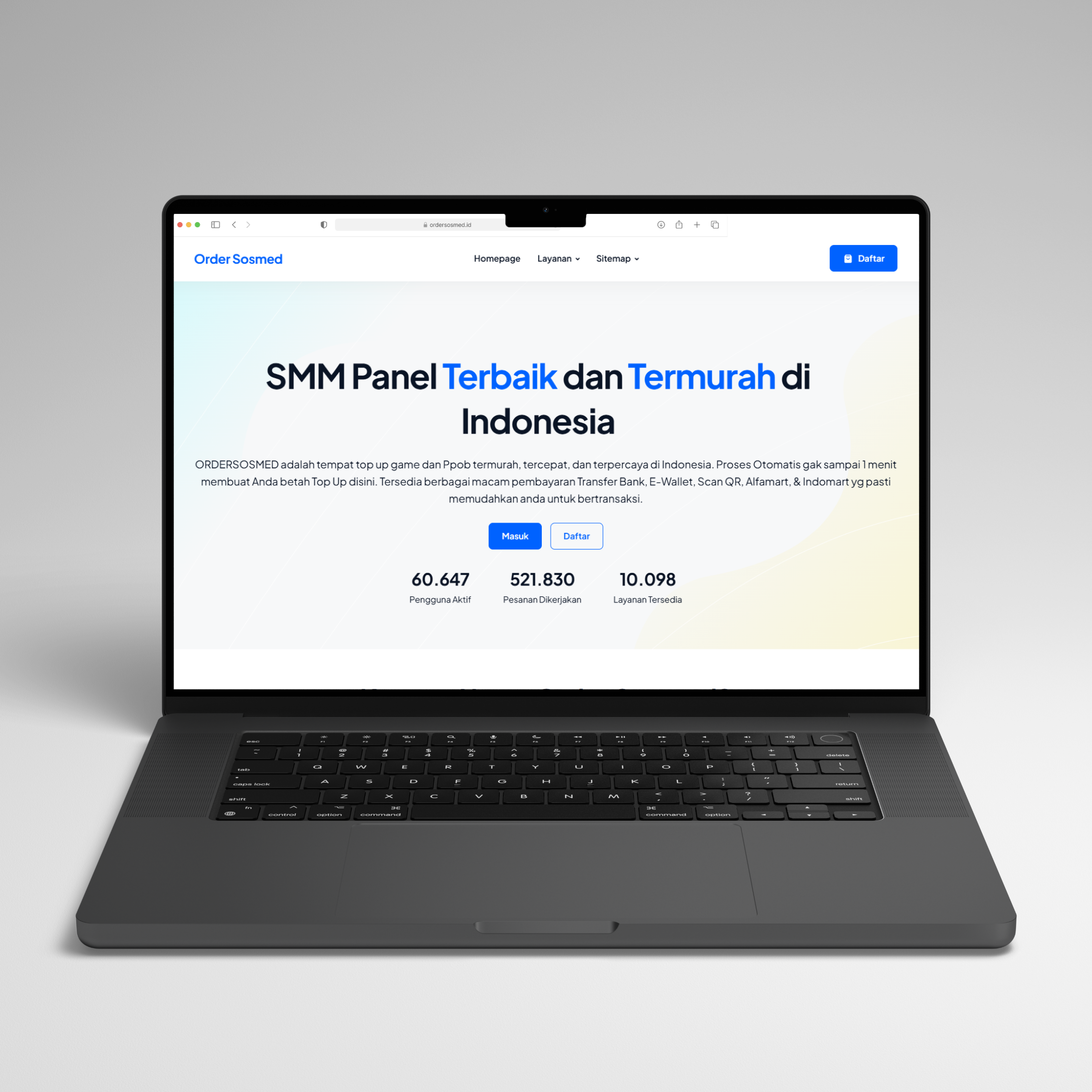Ordersosmed.id Dashboard Screenshot